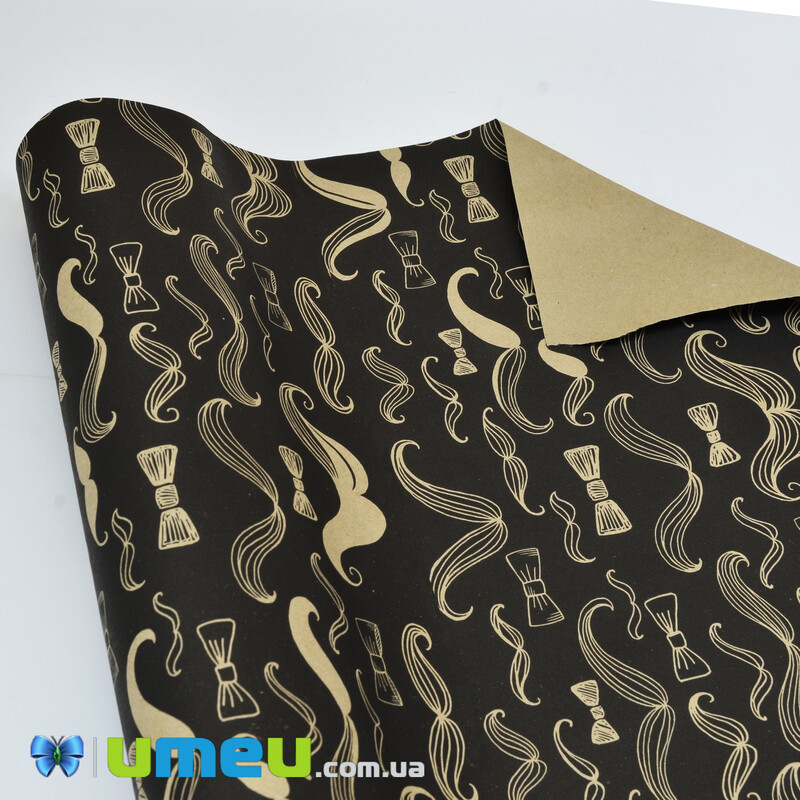 Пакувальний папір Вуса, Чорний, 70х100 см (UPK-043066)