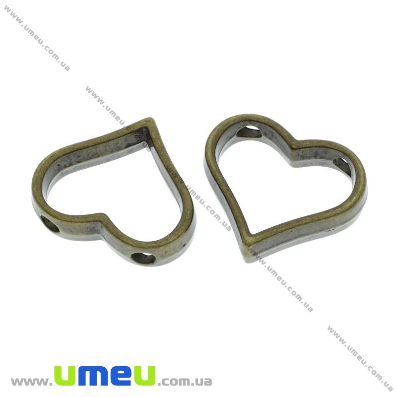 Підвіска метал. Серце, 20х17х5,5 мм, Антична бронза (POD-031467)