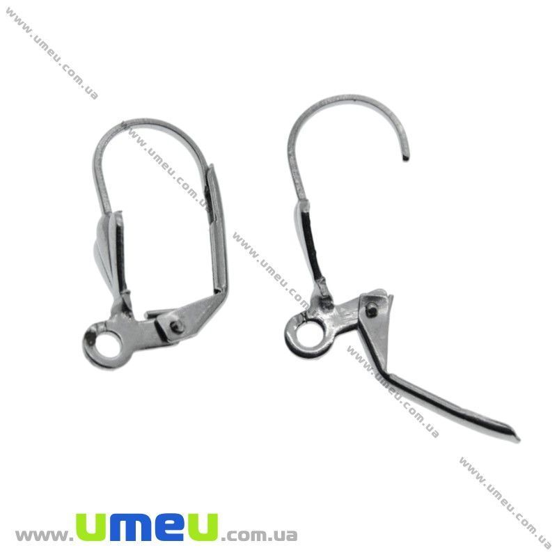 Швензы из нерж. стали с французским замком, 19х10 мм, Темное серебро (STL-018032)