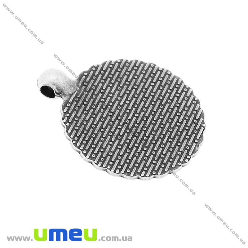 Основа кругла, 34х28 мм, 20 мм, Античне срібло (OSN-020044)