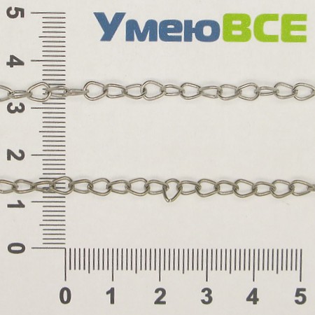 Ланцюг, Темне срібло, 5х4 мм (ZEP-007785)