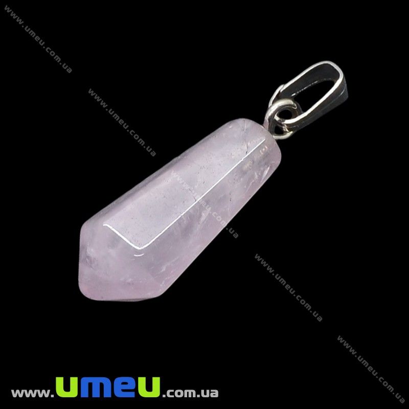 Підвіска з натурального каменю, Кварц рожевий, 25х7 мм (POD-014264)