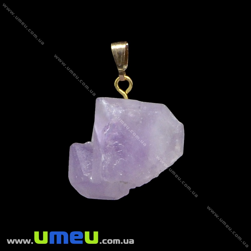 Підвіска з натурального каменю Аметист, 31х19х17 мм (POD-027067)