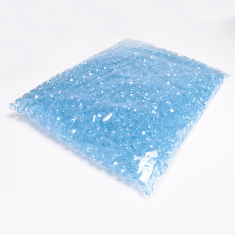 Намистини для сумок, Акрилові, Круглі грановані, 8 мм, Блакитні (BUS-054503)