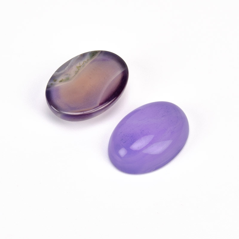Кабошон нат. камінь Агат фіолетовий, Овал, 18х13 мм (KAB-012624)
