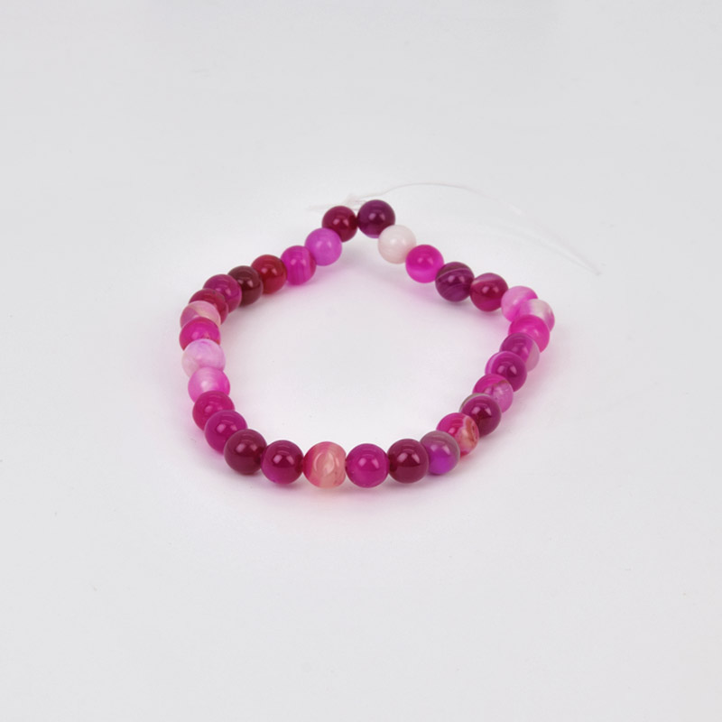 Намистини Агат рожевий, Натур. камінь, 6 мм, Круглі, 18 см (BUS-058040)