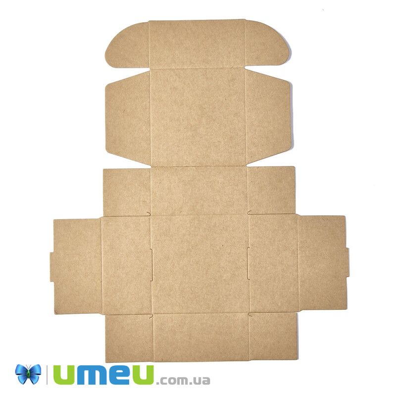 Сборная картонная коробочка Квадратная, 8х8х4 см, Крафт (UPK-042982)