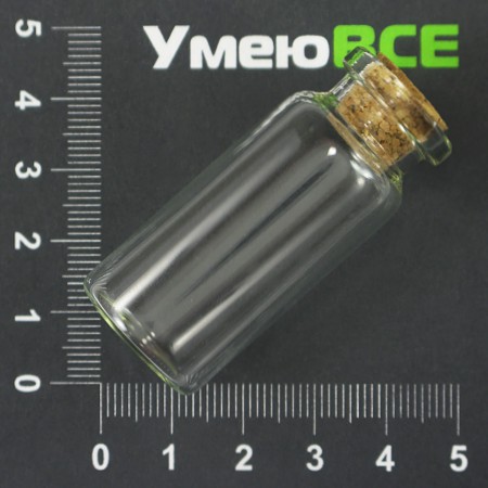 Скляна баночка із пробкою, 50х22 мм (DIF-001733)