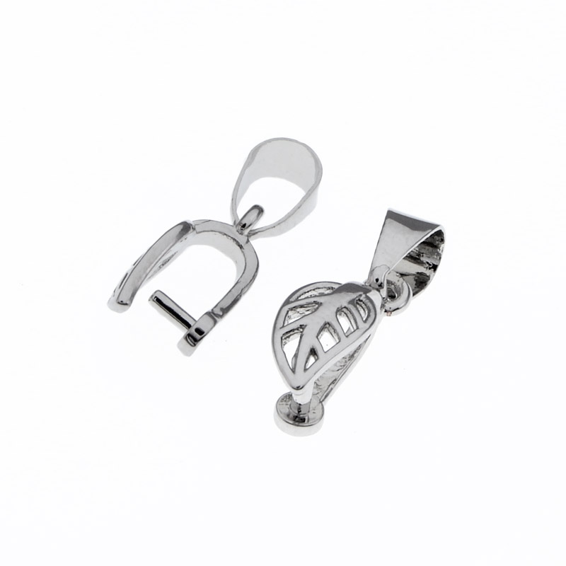 Держатель для кулона, 19х6 мм, Латунь с покрытием Родий (OSN-055665)