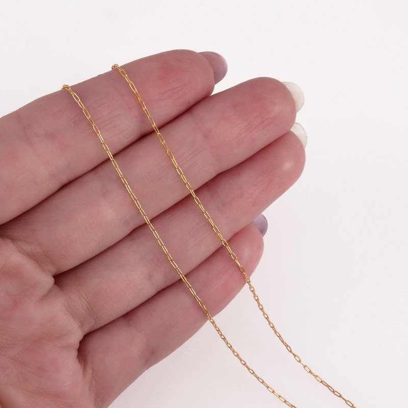 Цепь из нержавеющей стали, 1 мм, Золото(ZEP-055318)