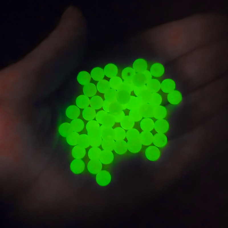 Намистини акрилові Фосфорисцентні, Круглі, 6 мм, Салатові (BUS-059861)