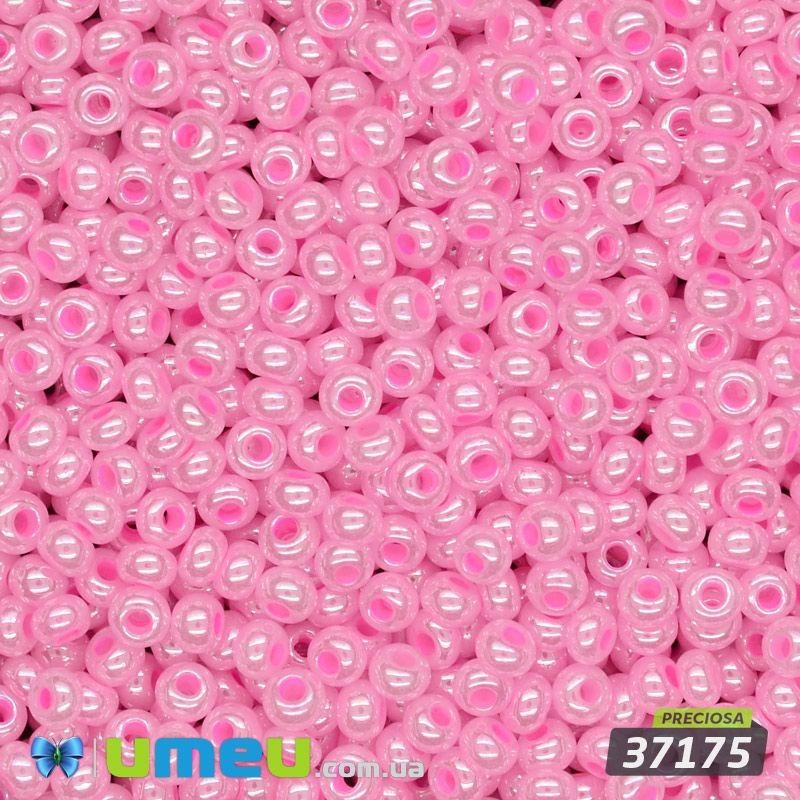Бісер чеський №886/37175, Рожевий, Перламутровий, 10/0 (BIS-047771)