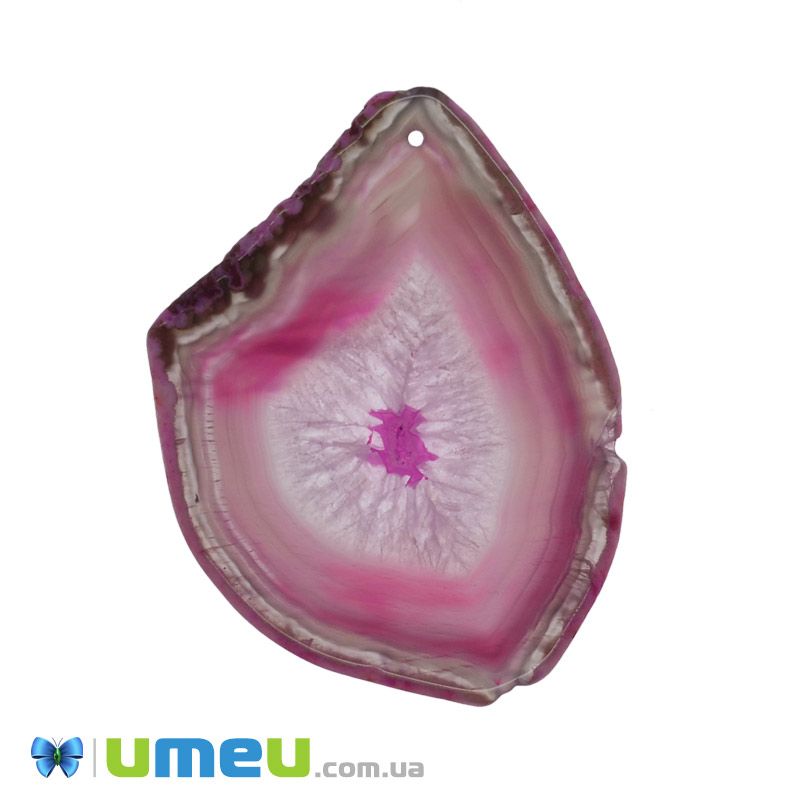 Зріз Агата, Рожевий, 70х52 мм (POD-020188)