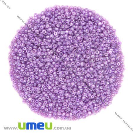 Бісер китайський дрібний, 12/0, Бузковий перламутровий, 2 мм (BIS-008675)