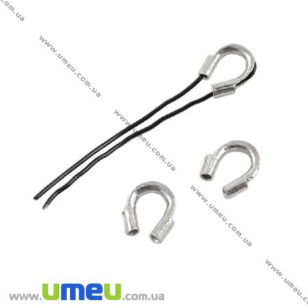 Протекторы для тросика, 5х4 мм, Темное серебро (ZAG-008516)