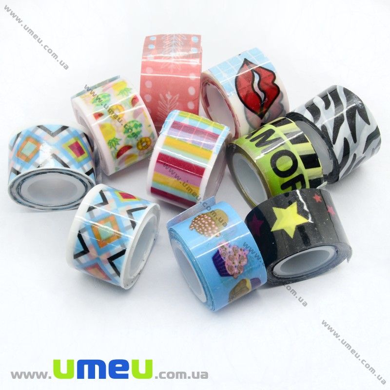 Декоративний скотч, Мікс, 12 мм (DIF-018139)