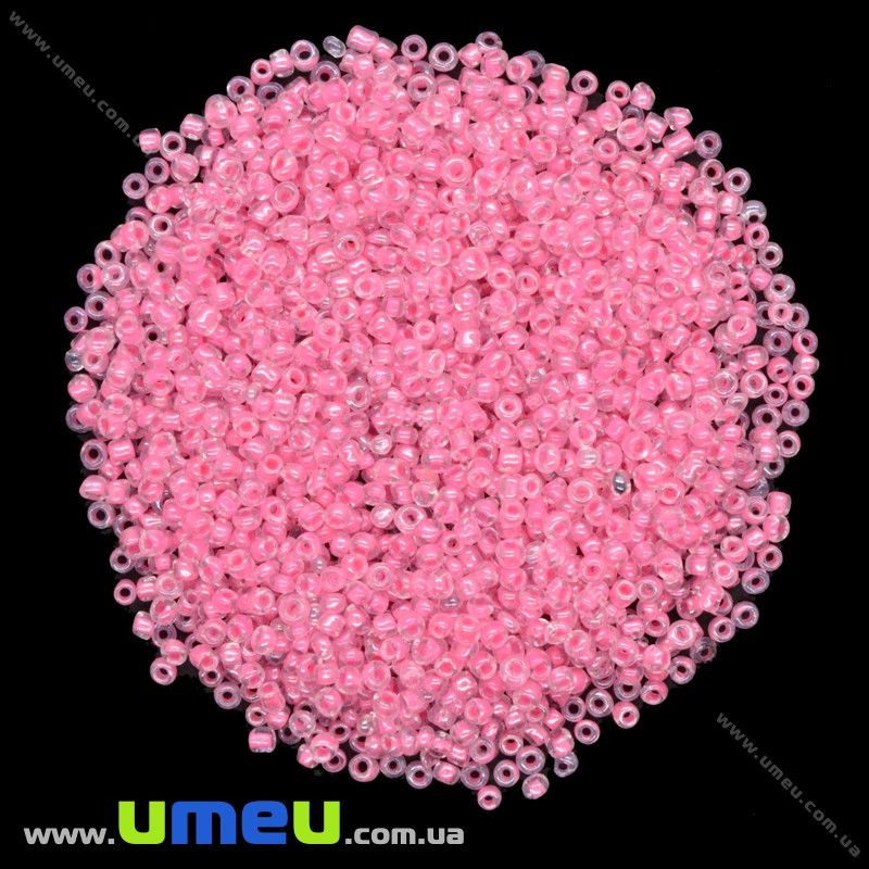 Бісер китайський дрібний, 12/0, Рожевий забарвлений, 2 мм (BIS-018308)