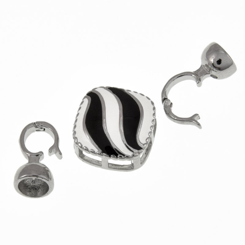 Застібка, 39х16 мм, Латунь з покриттям Родій (ZAM-060885)