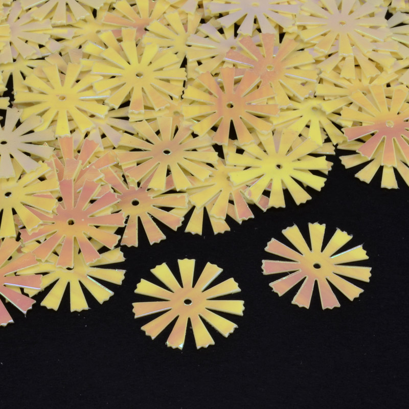 Паєтки Китай Квіти, 16 мм, Жовті АВ (PAI-052265)