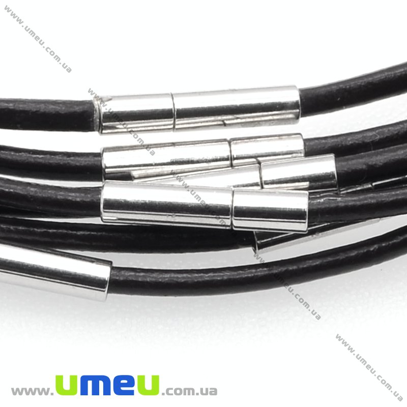 Основа для колье кожаная на магнитном замке, Коричневая, 44 см, 2,5 мм (OSN-010538)