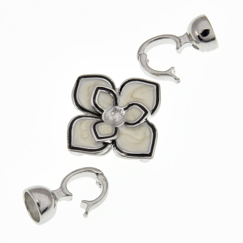 Застібка, 43х21 мм, Латунь з покриттям Родій (ZAM-060887)