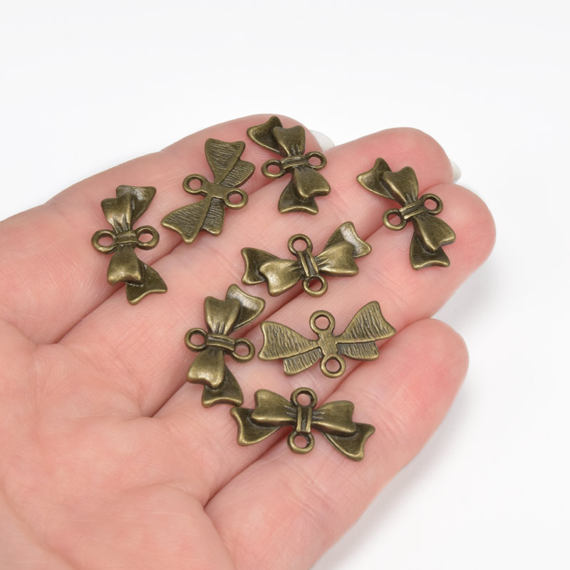 Коннекторы металлические Бантик, 20x10 мм, Античная бронза (KON-001838)