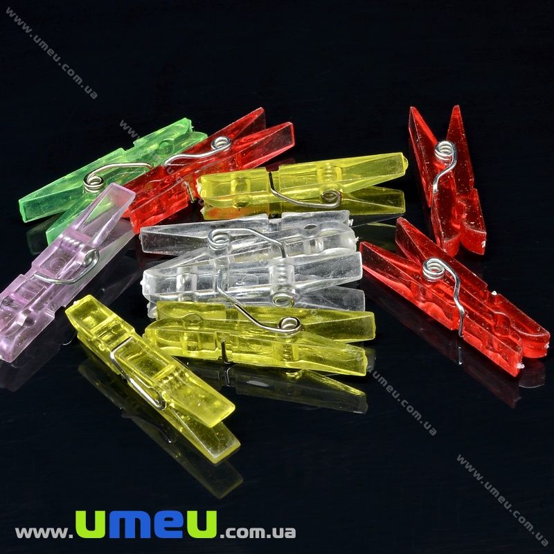 Набір декоративних пластикових пріщепкок, 35х8 мм, Мікс (DIF-037217)