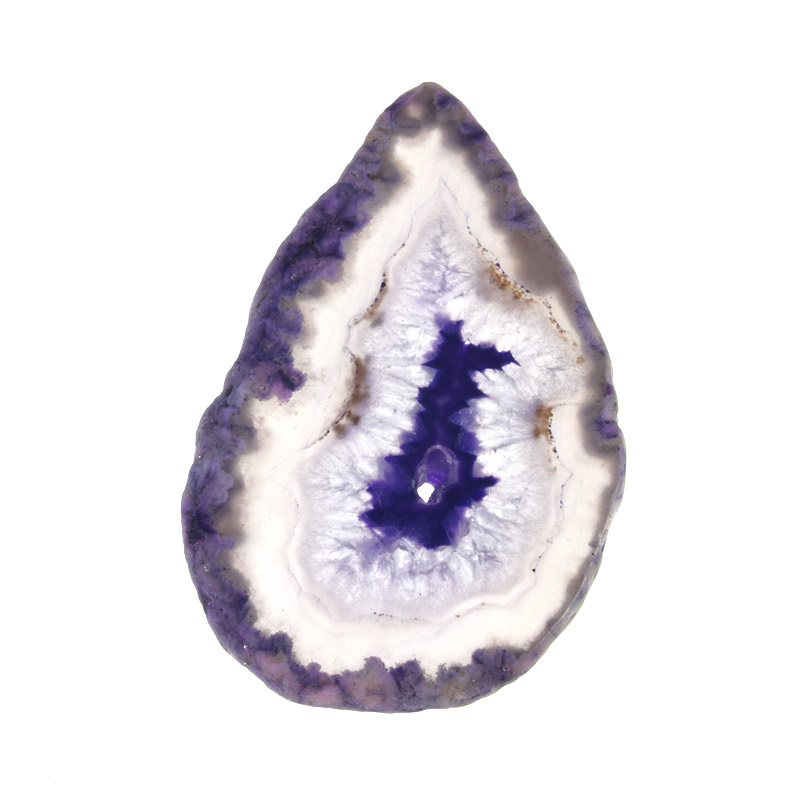 Зріз Агата без отвору, Фіолетовий світлий, 78х47 мм (POD-020198)