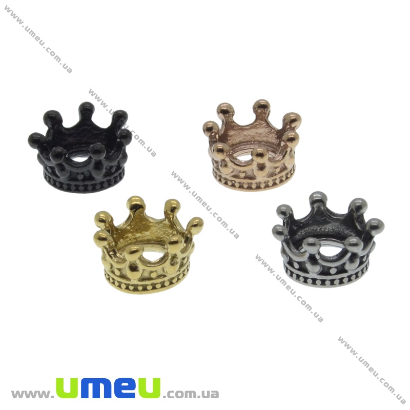 Намистина з нержавіючої сталі Корона, 10,5х6 мм, Рожеве золото (STL-035089)