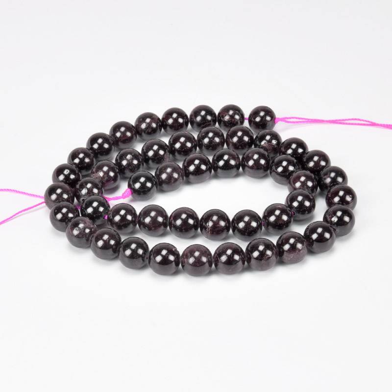 Бусины Гранат, Натур. камень, 8 мм, Круглые, 39 см (BUS-060927)