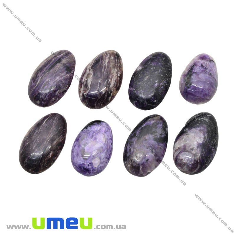 Кабошон нат. камень Чароит, Капля, 19х12 мм (KAB-028869)