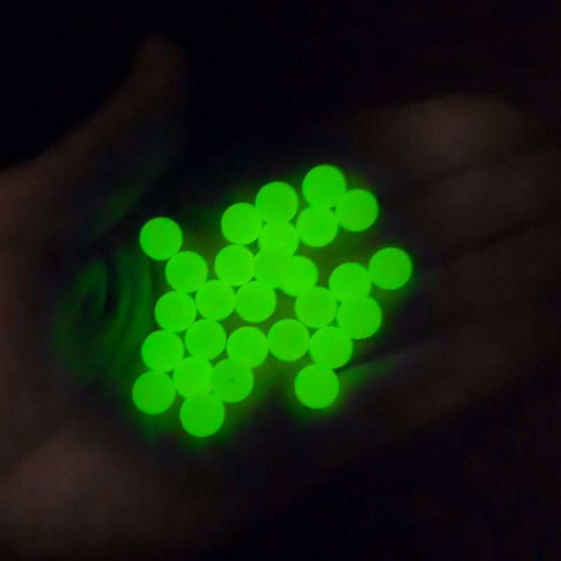 Бусины акриловые Фосфорисцентные, Круглые, 8 мм, Салатовые (BUS-059862)