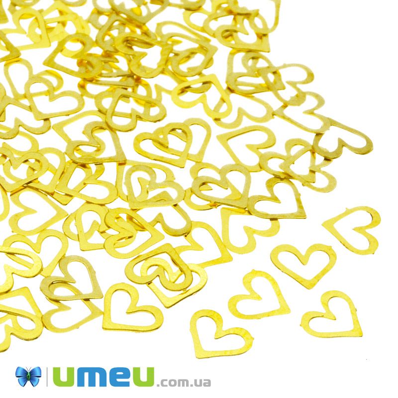 Декоративний елемент Серце, 5х4х0,1 мм, Золото (DIF-047142)