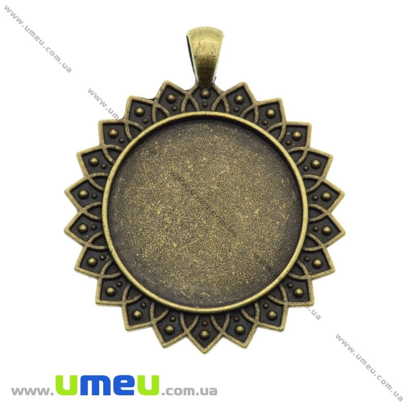 Основа кругла, 53х44 мм, 30 мм, Антична бронза (OSN-006645)