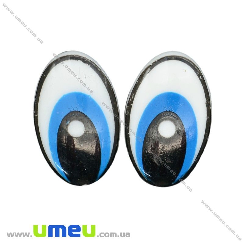 Глазки клеевые овальные, 19х13 мм, Синие, 1 пара (DIF-010593)