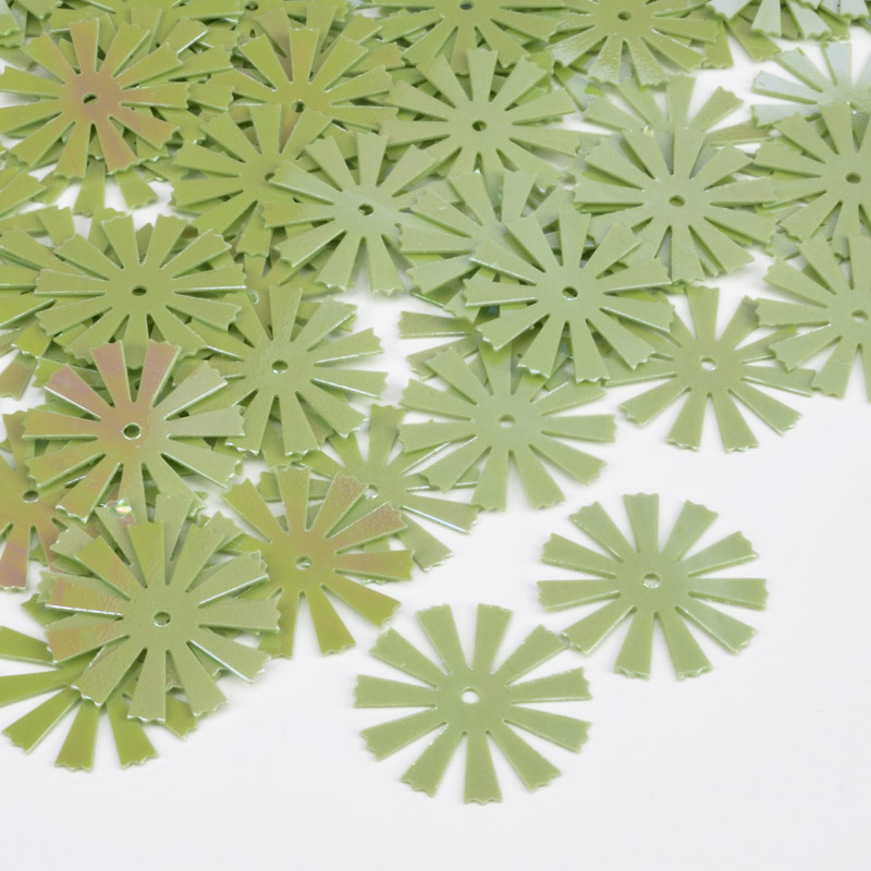 Паєтки Китай Квіти, 16 мм, Салатові АВ (PAI-052263)