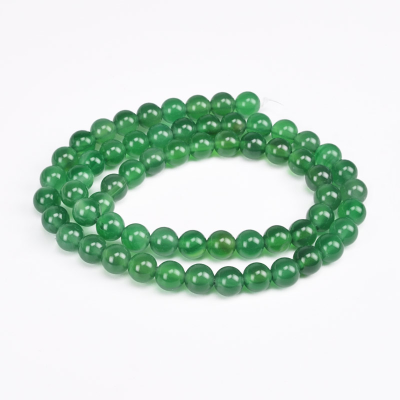 Намистини Агат зелений, Натур. камінь, 6 мм, Круглі (BUS-051746)