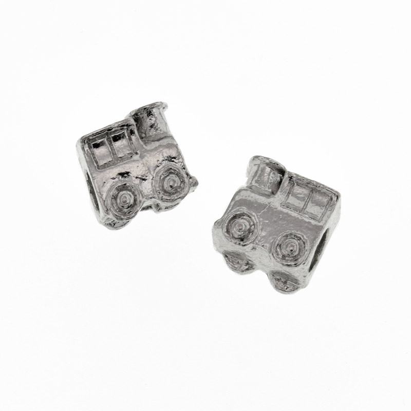 Намистини мет. Паровоз, 11х11 мм, Темне срібло (BUS-007737)