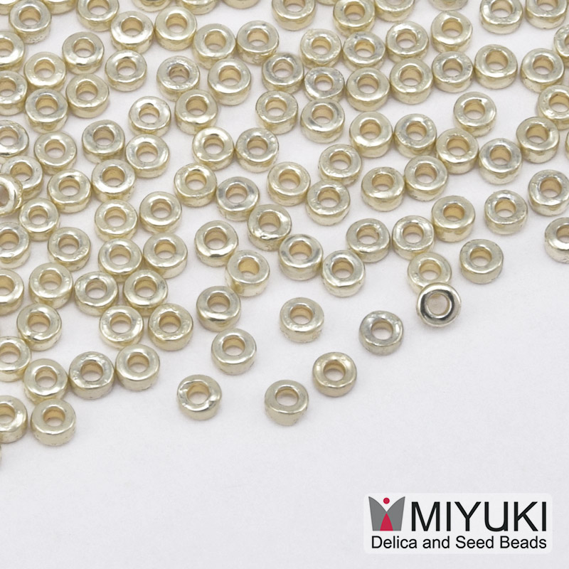 Бісер японський Miyuki Spacer SPR2-4201, 2,2х1 мм, Duracoat Galvanized, Сріблястий (BIS-060856)