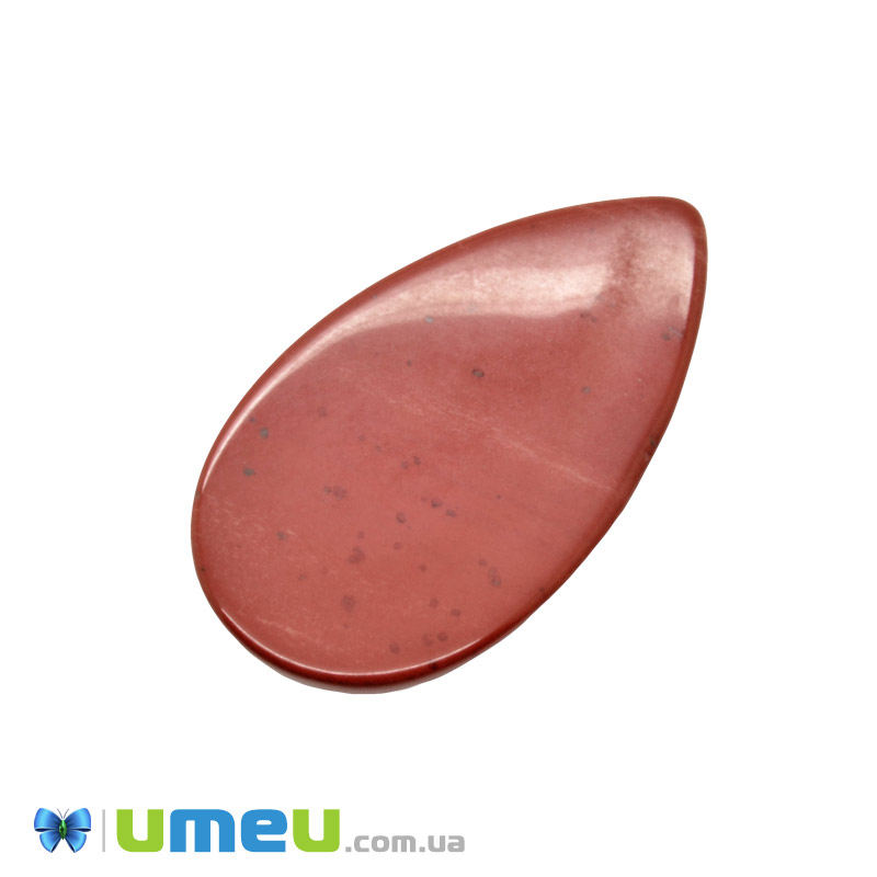 Кабошон нат. камінь Яшма червона, Крапля, 27,5 х15,5 мм (KAB-050644)