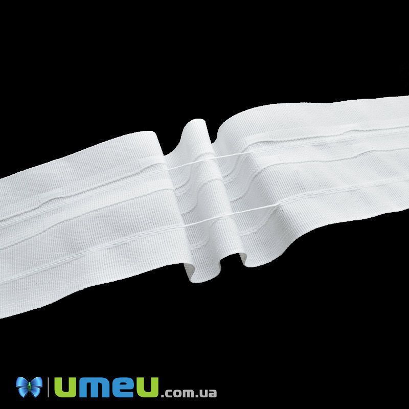 Тесьма шторная, 60 мм, Белая (LEN-047600)