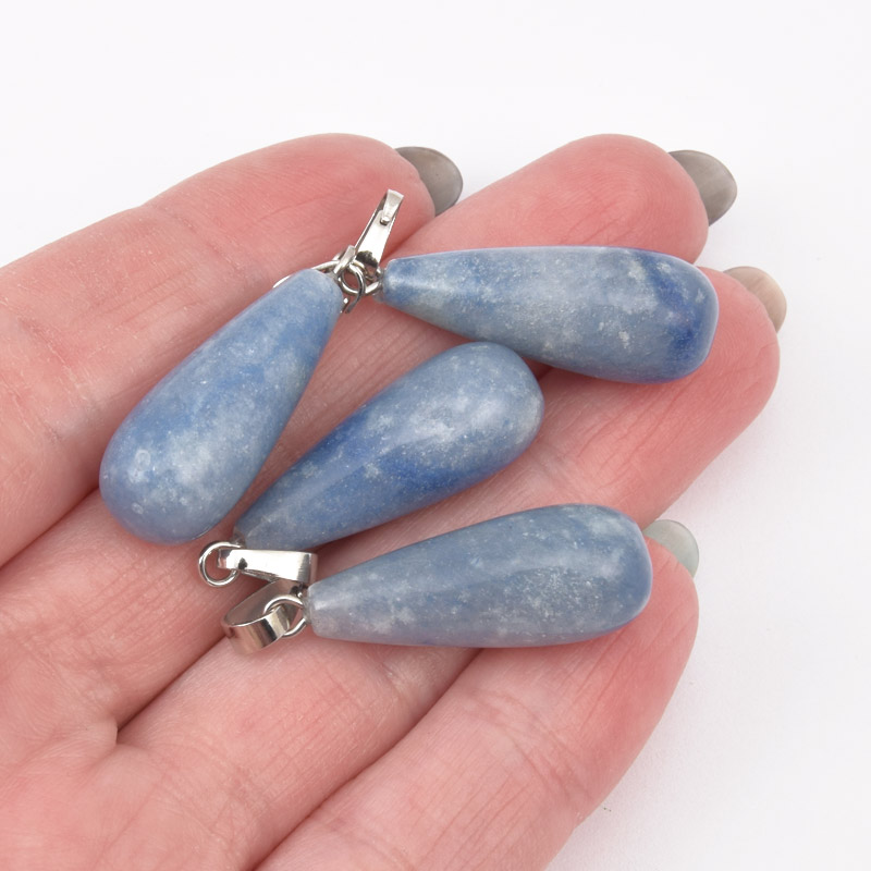 Підвіска Крапля, Натур. камінь Авантюрин, 29х10 мм (POD-057946)