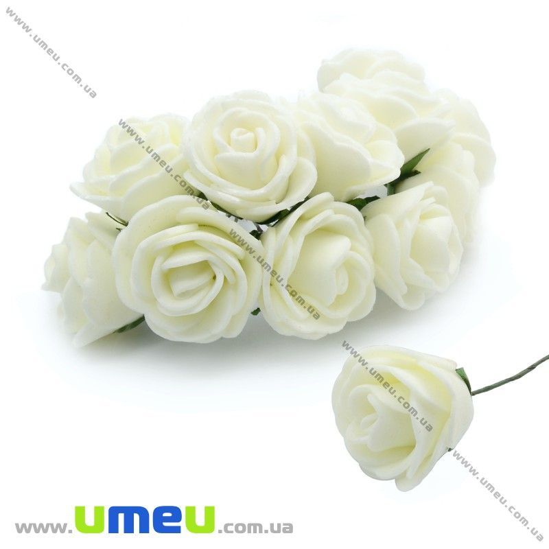 Роза латексная, 25 мм, Кремовая, 1 шт (DIF-014641)