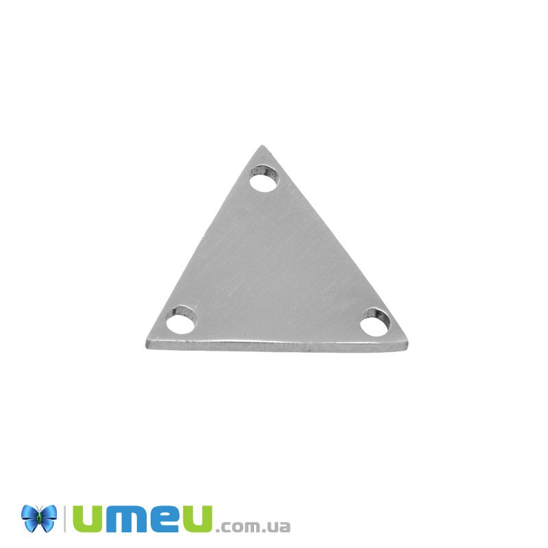 Конектор з нержавіючої сталі Трикутник, 12,5 х10,5х10,5 мм, Темне срібло (STL-049168)