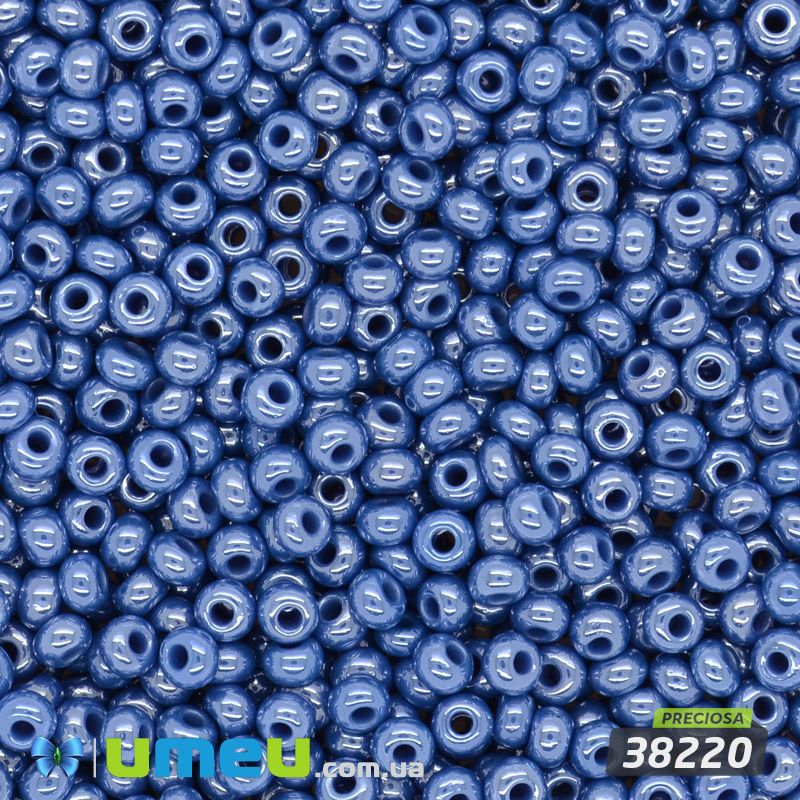 Бісер чеський №871/38220, Синій, Перламутровий, 10/0 (BIS-047756)