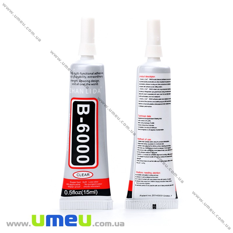 Клей B6000 для страз (з голкою), 15 мл (INS-022896)