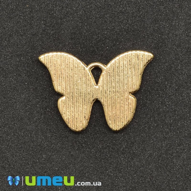 Підвіска метал. Метелик бірюзовий, 22х15 мм, Золото (POD-043584)