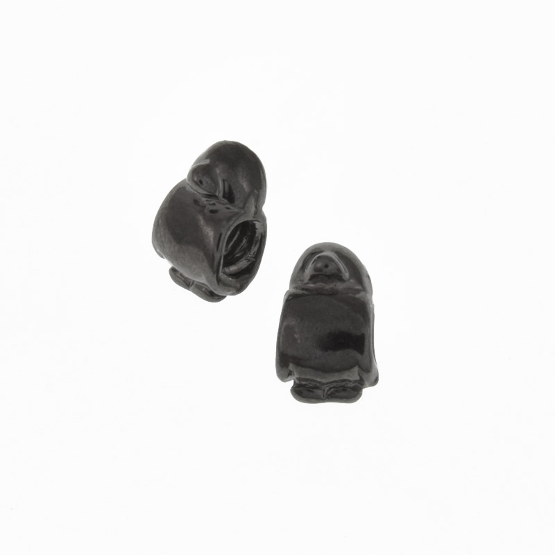 Бусины мет. Пингвин, 12х7 мм, Черная (BUS-007407)