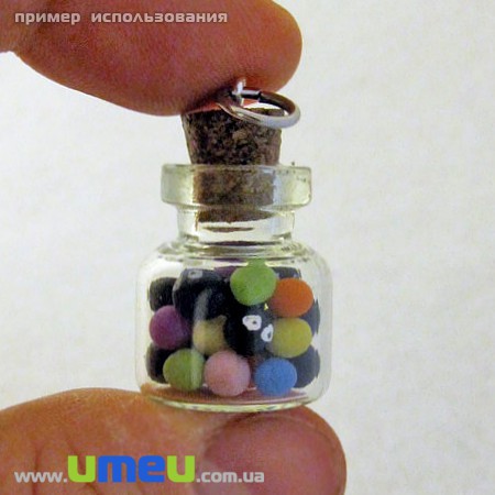 Скляна баночка з пробкою, 10х28 мм (DIF-001734)