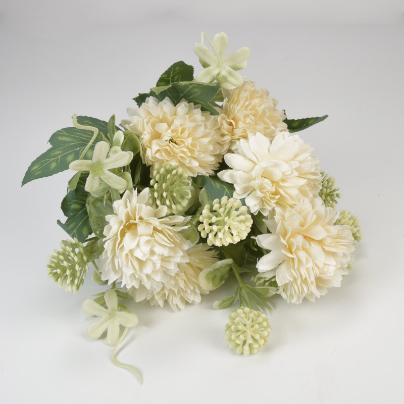 Букет хризантем з кульбабами, 29 см, Кремовий (DIF-057744)